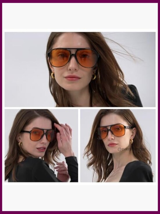 Plastic Frame Non-Polarized Aviator Sunglasses for Women Men